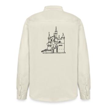 Schloss - Relaxed Fit Unisex Organic Hemd von Stanley/Stella - Natur - Hinten - AI Model Male 178 light (178cm)