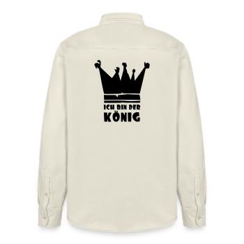 ich bin der König - Relaxed Fit Unisex Organic Hemd von Stanley/Stella - Natur - Hinten - AI Model Male 178 light (178cm)