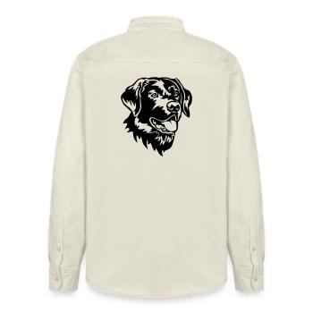 Labrador Kopf - Relaxed Fit Unisex Organic Hemd von Stanley/Stella - Natur - Hinten - AI Model Male 178 light (178cm)