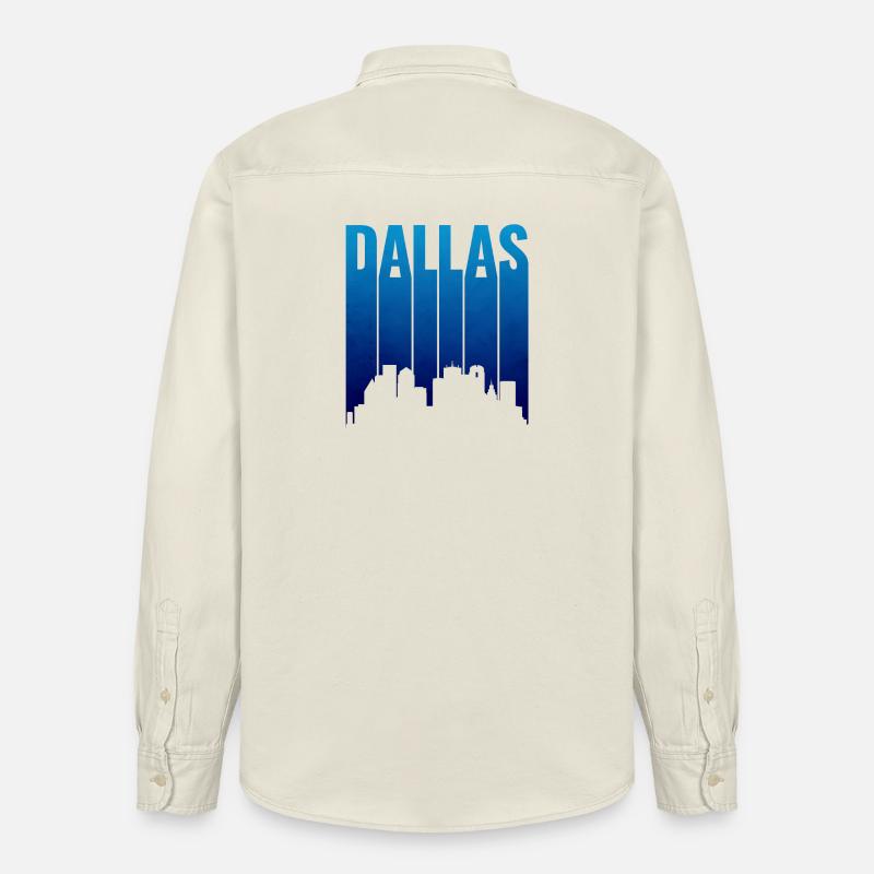Dallas Skyline Gradient Silhouette - Relaxed Fit Unisex Organic Hemd von Stanley/Stella - Natur