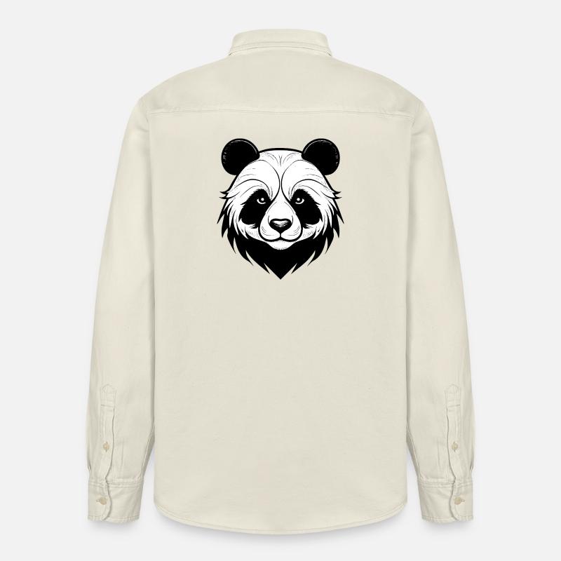 Conception élégante du masque de panda - Chemise unisexe coupe décontractée bio Stanley/Stella - écru doux