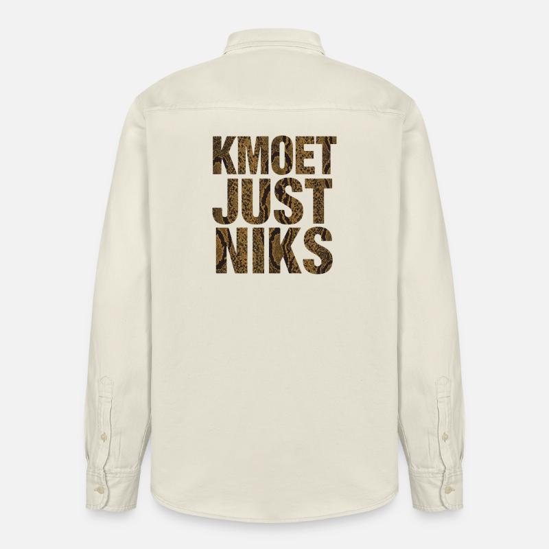 Kmoet just nothing, Antwerp dialect Shirts - Relaxed Fit Unisex Organic Shirt by Stanley/Stella - soft Ecru