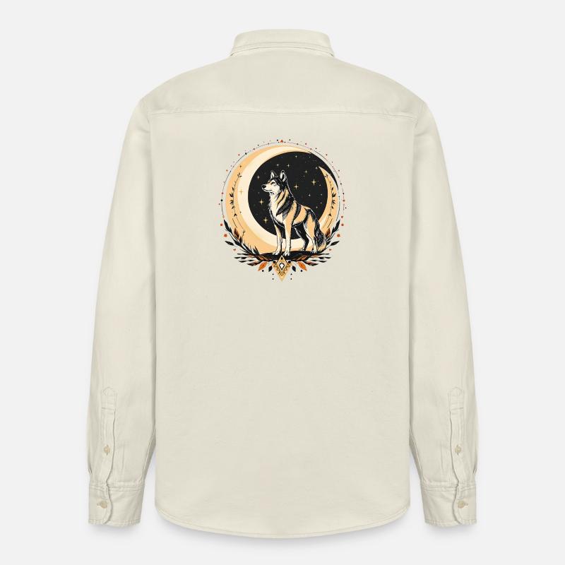 Boho Wolf - Relaxed Fit Unisex Organic Hemd von Stanley/Stella - Natur