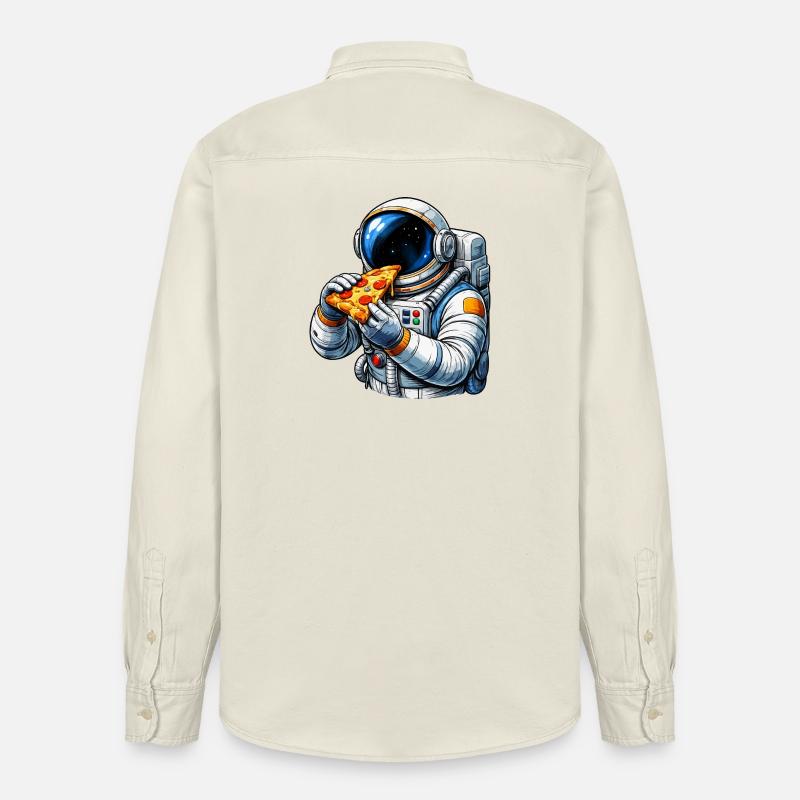 Astronaute mangeant une pizza - Chemise unisexe coupe décontractée bio Stanley/Stella - écru doux