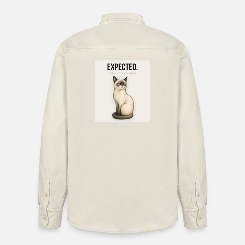 EXPECTED Sarcastic Cat Design - Relaxed Fit Unisex Organic Hemd von Stanley/Stella - Natur