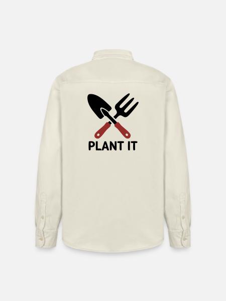 Gartenwerkzeug Plant It Logo - Relaxed Fit Unisex Organic Hemd von Stanley/Stella - Natur