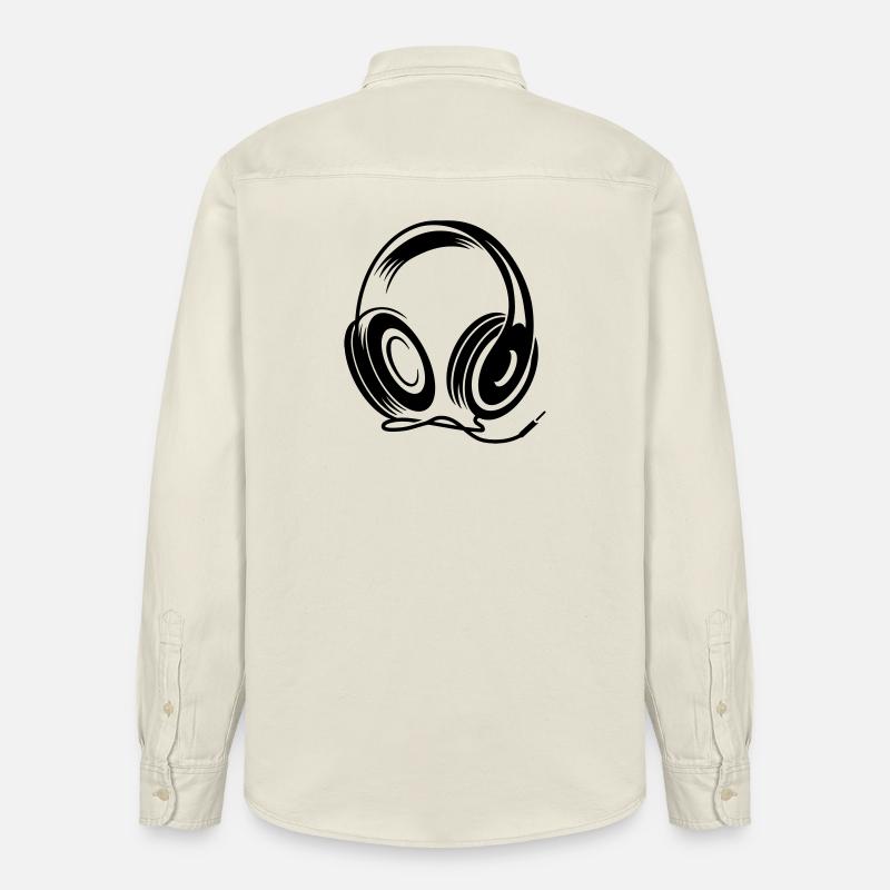 Kopfhörer mit Kabel im Stencil Stil - Relaxed Fit Unisex Organic Hemd von Stanley/Stella - Natur