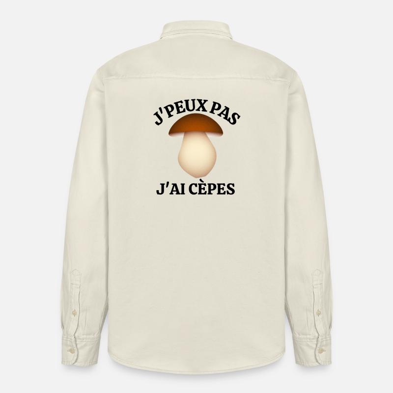 cèpes, champignon, ramasser des champignon - Chemise unisexe coupe décontractée bio Stanley/Stella - écru doux