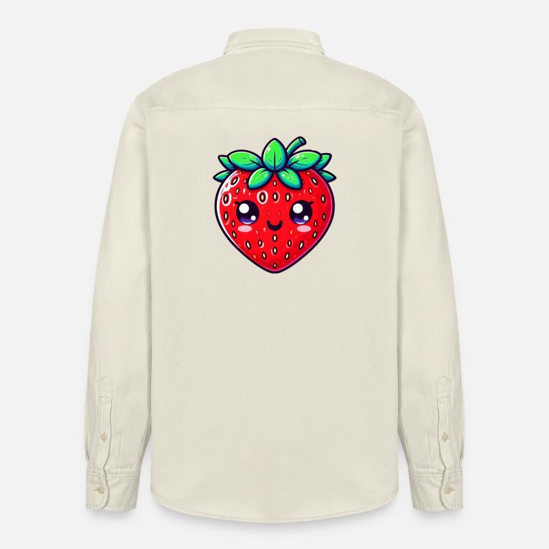 Erdbeer-Erdbeeren - Relaxed Fit Unisex Organic Hemd von Stanley/Stella - Natur