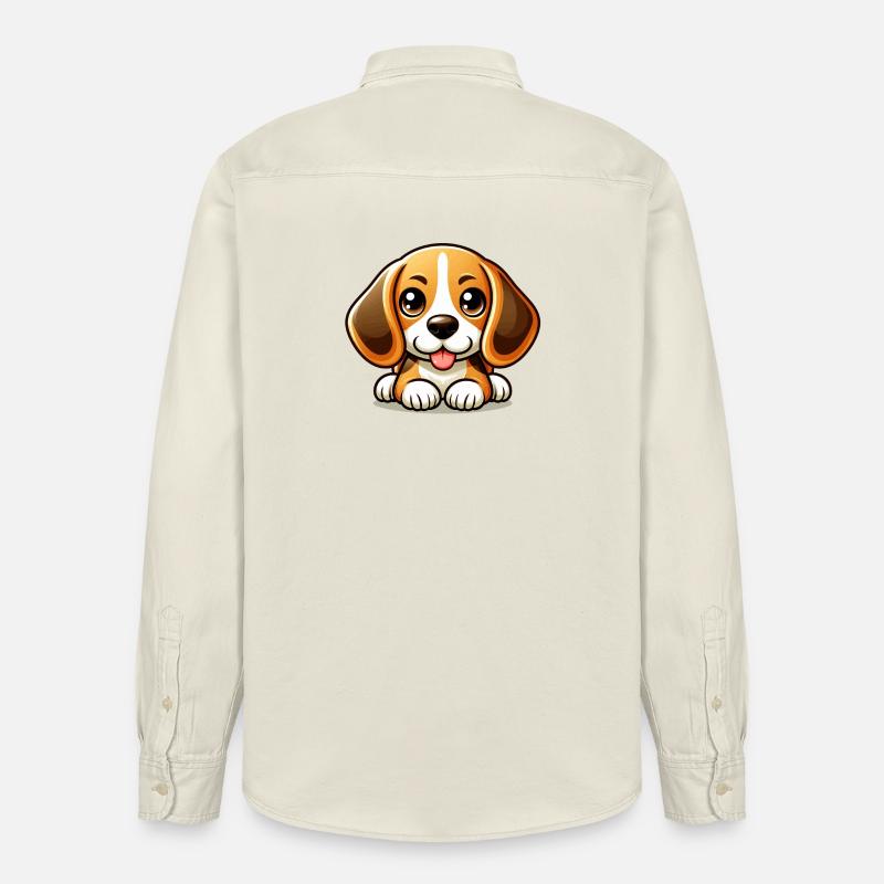 Mignon Chien Beagle - Chemise unisexe coupe décontractée bio Stanley/Stella - écru doux