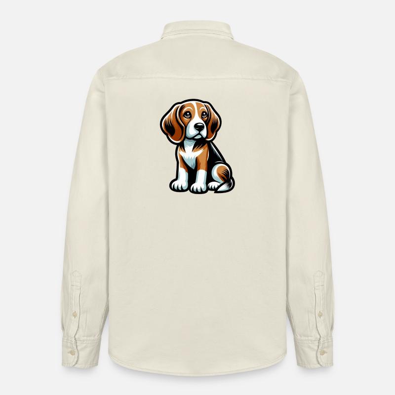Beagle cartoon Chien mignon - Chemise unisexe coupe décontractée bio Stanley/Stella - écru doux