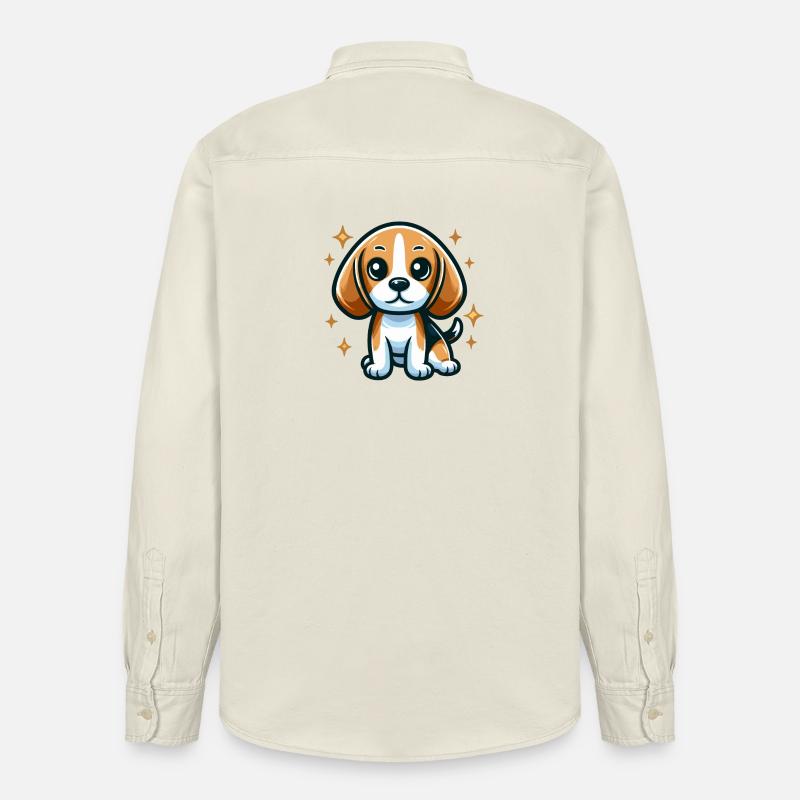 Beagle Chibi Hund - Relaxed Fit Unisex Organic Hemd von Stanley/Stella - Natur