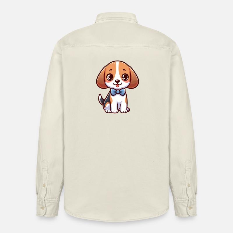 Mignon petit Beagle - Chemise unisexe coupe décontractée bio Stanley/Stella - écru doux