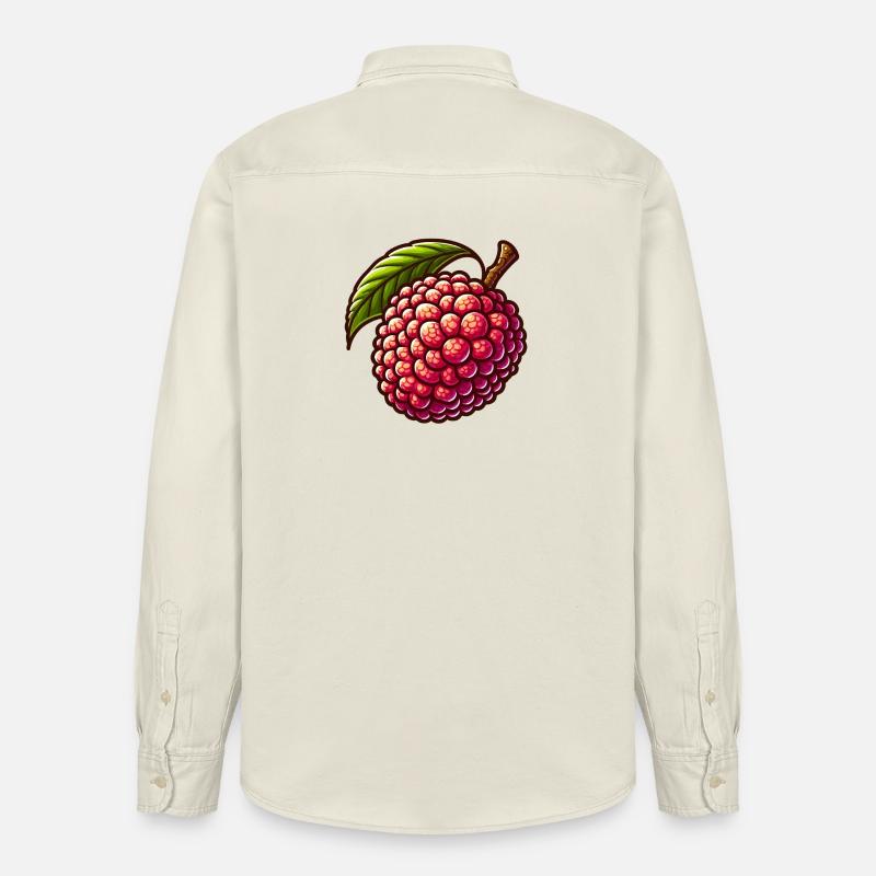 Lebendige Litschi im illustrativen Stil - Relaxed Fit Unisex Organic Hemd von Stanley/Stella - Natur