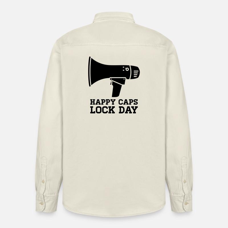 Megafon Happy Caps Lock Day Nerd  - Relaxed Fit Unisex Organic Hemd von Stanley/Stella - Natur