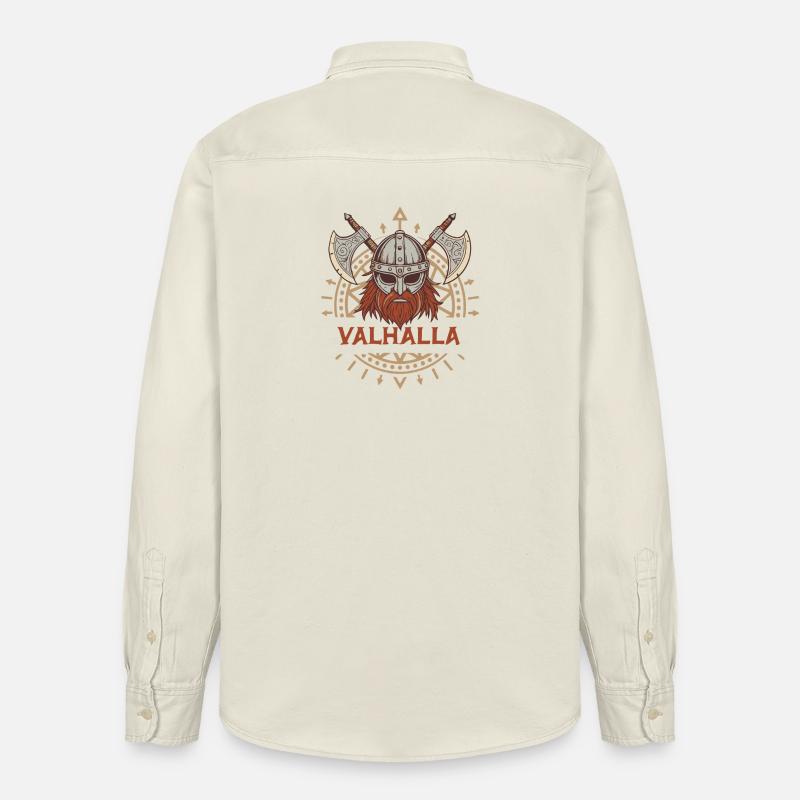 Valhalla Wikingeraxt & Bart - Relaxed Fit Unisex Organic Hemd von Stanley/Stella - Natur