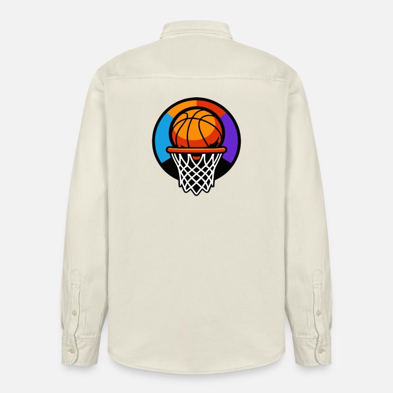 Graphique d’icône ballon de basket-ball - Chemise unisexe coupe décontractée bio Stanley/Stella - écru doux