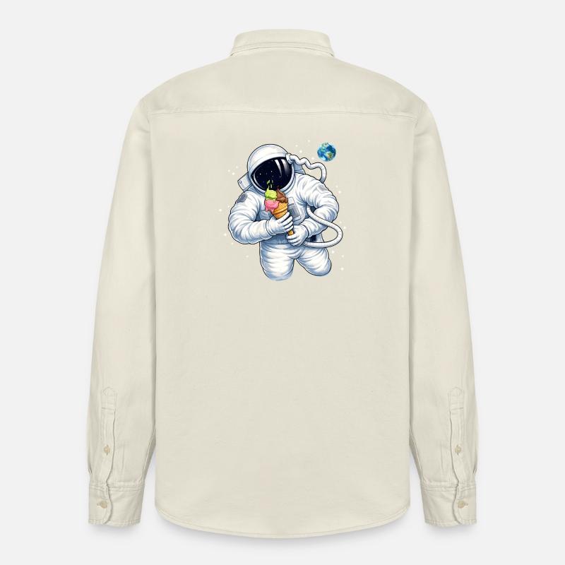 Astronaut mit Eiscreme im Weltall  - Relaxed Fit Unisex Organic Hemd von Stanley/Stella - Natur