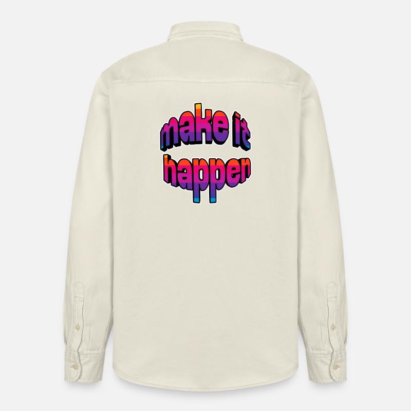 Make It Happen Gradient - Relaxed Fit Unisex Organic Hemd von Stanley/Stella - Natur