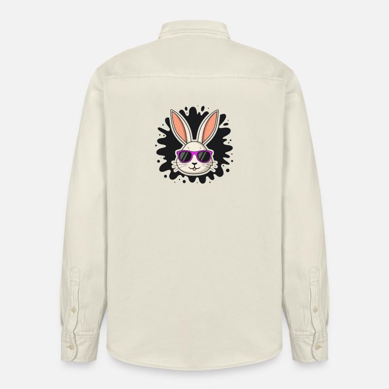 Chic Rabbit Purple Glasses - Relaxed Fit Unisex Organic Shirt by Stanley/Stella - soft Ecru