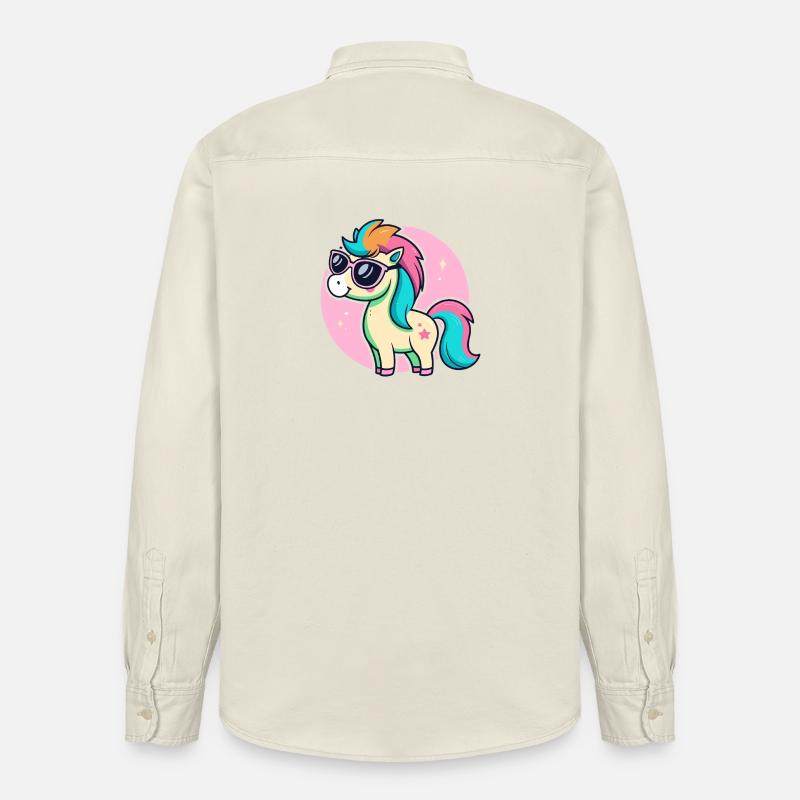 Rainbow Pony Glam-Brille - Relaxed Fit Unisex Organic Hemd von Stanley/Stella - Natur