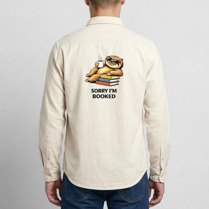 Cozy Sloth Reading Stack Relaxed Fit Unisex Organic Shirt by Stanley/Stella
