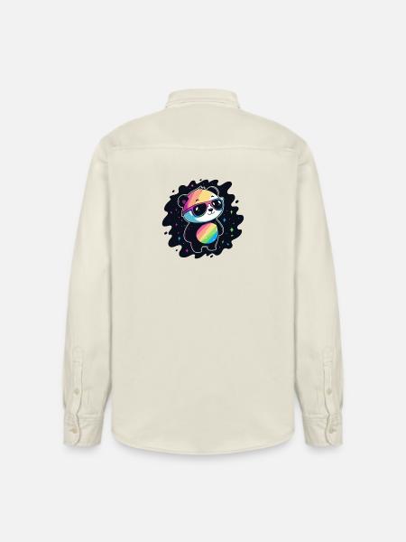 Panda Rainbow Galaxy Cool Glasses - Relaxed Fit Unisex Organic Shirt by Stanley/Stella - soft Ecru