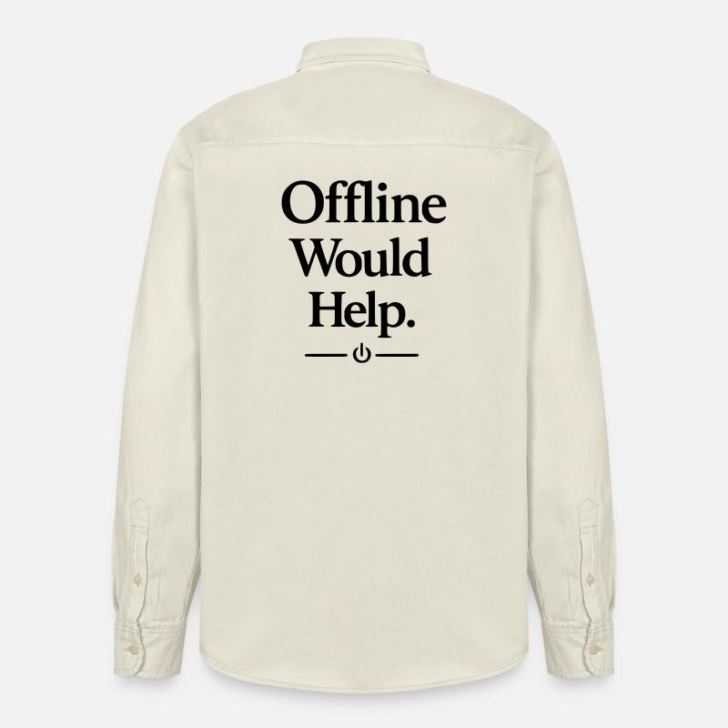 Offline Would Help - Relaxed Fit Unisex Organic Shirt by Stanley/Stella - soft Ecru