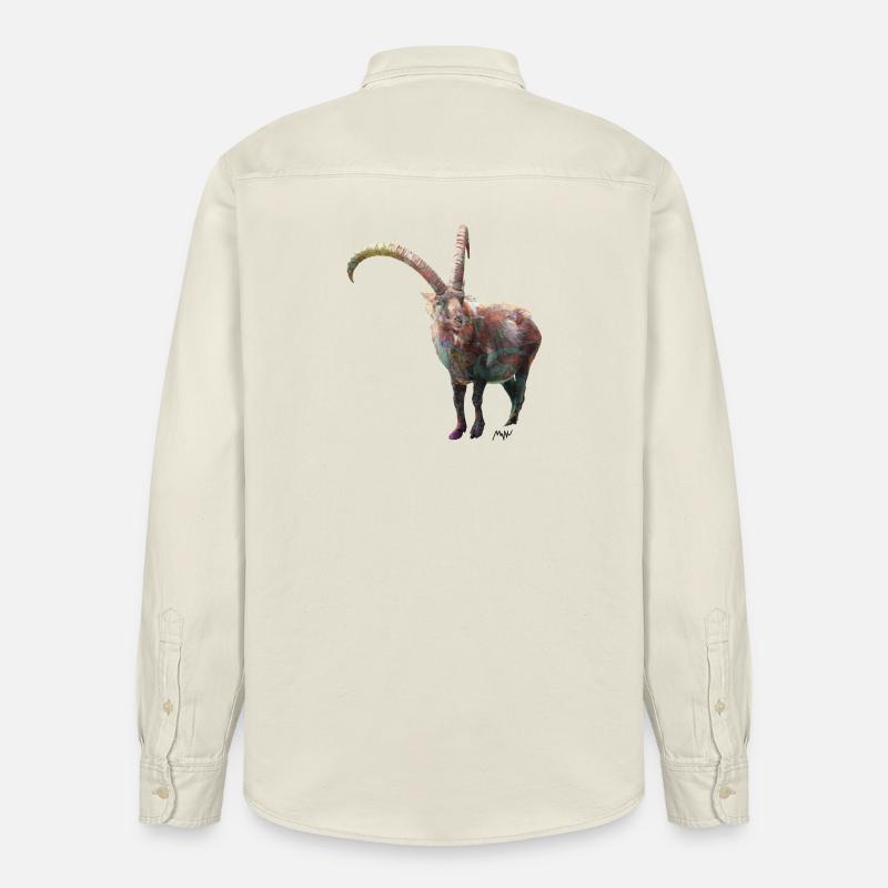 Steinbock - Relaxed Fit Unisex Organic Hemd von Stanley/Stella - Natur