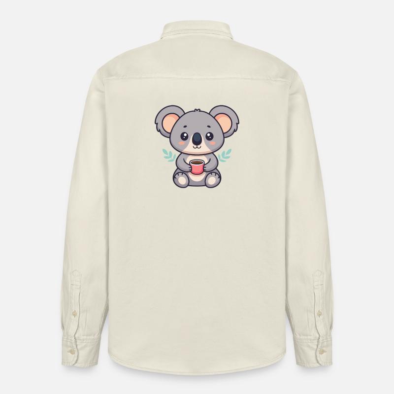 Koala Café Doux - Chemise unisexe coupe décontractée bio Stanley/Stella - écru doux