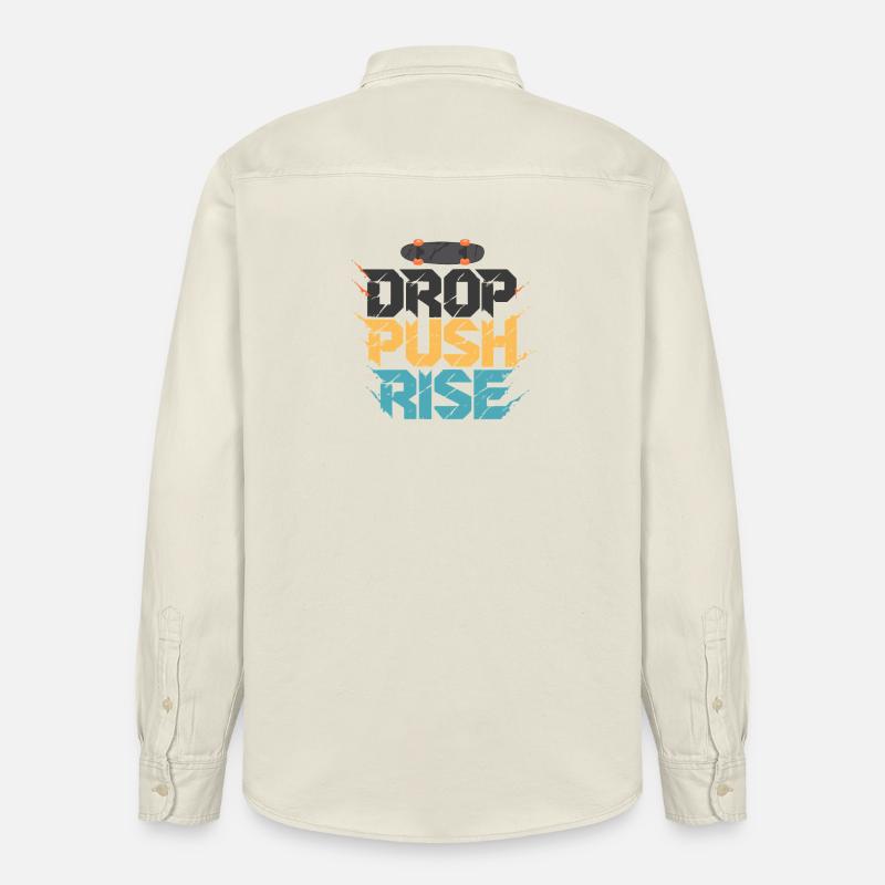 Drop Push Rise Skateboard Art - Chemise unisexe coupe décontractée bio Stanley/Stella - écru doux