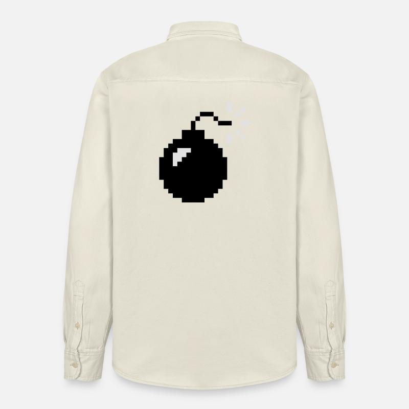Pixel Bomb | Bombe | Explosion - Chemise unisexe coupe décontractée bio Stanley/Stella - écru doux