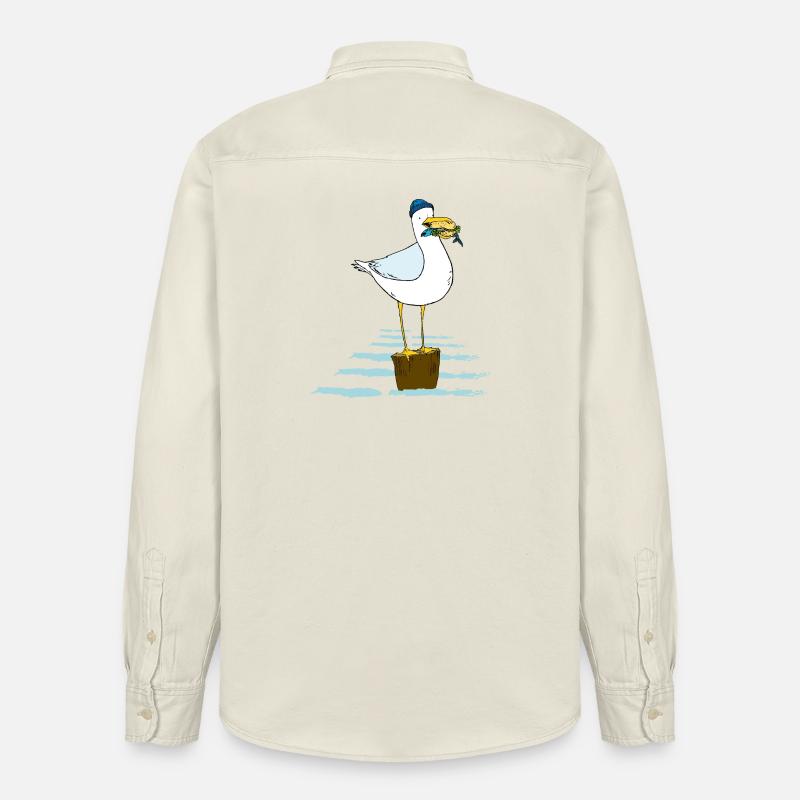 Möwe - Relaxed Fit Unisex Organic Hemd von Stanley/Stella - Natur