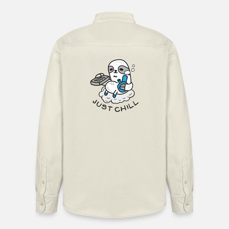 Sloth Sloth Sloth - Comic Drawing - Bong - Relaxed Fit Unisex Organic Shirt by Stanley/Stella - soft Ecru