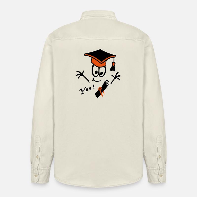 Doktorhut Studium Schule Comic Yes - Relaxed Fit Unisex Organic Hemd von Stanley/Stella - Natur