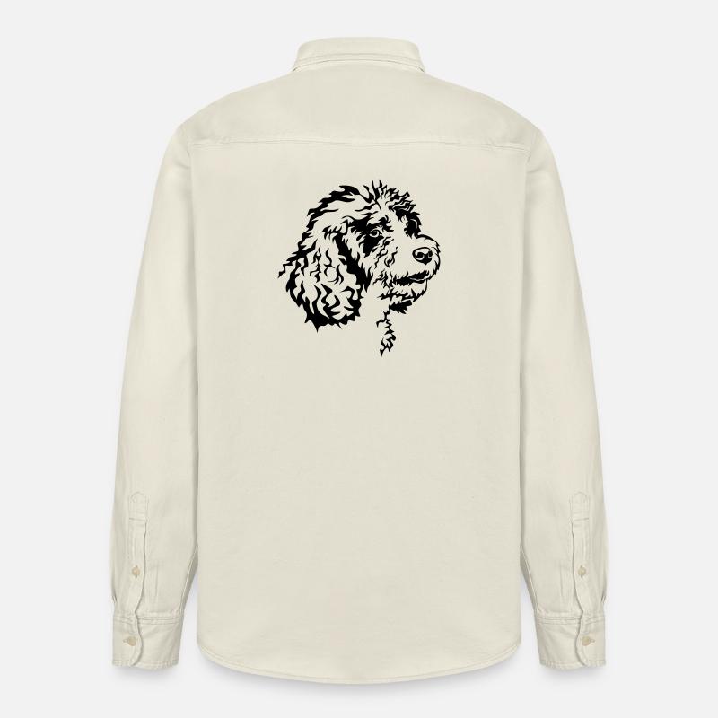 Tête de chien d’eau espagnol - Chemise unisexe coupe décontractée bio Stanley/Stella - écru doux