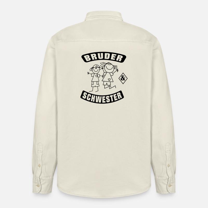 Bruder und Schwester - Relaxed Fit Unisex Organic Hemd von Stanley/Stella - Natur