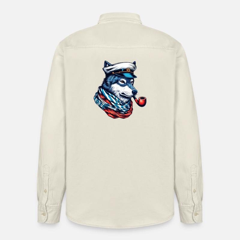 Seewolf Wolf Wölfe - Relaxed Fit Unisex Organic Hemd von Stanley/Stella - Natur