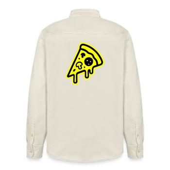 Pizza Symbol - Relaxed Fit Unisex Organic Hemd von Stanley/Stella - Natur - Hinten - AI Model Male 178 light (178cm)