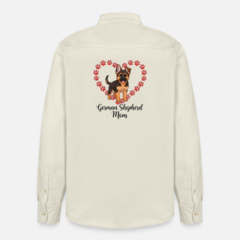 Schäferhund Mama Herz - Relaxed Fit Unisex Organic Hemd von Stanley/Stella - Natur