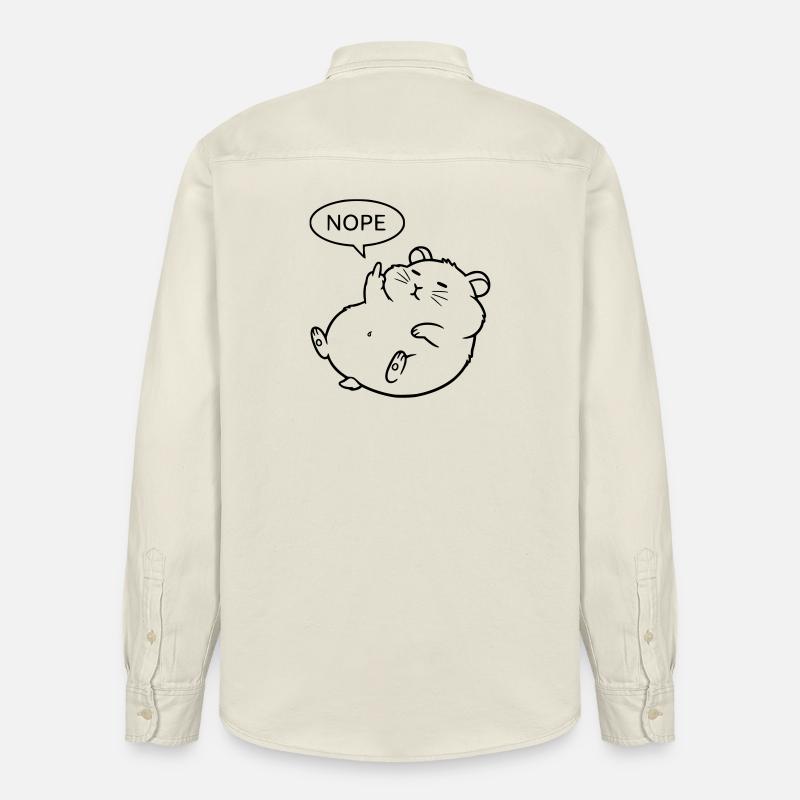 Nope Hamster | Lustiges Mittelfinger Statement - Relaxed Fit Unisex Organic Hemd von Stanley/Stella - Natur