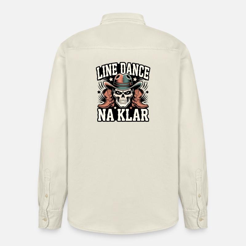 Line Dance Na Klar Skull - Relaxed Fit Unisex Organic Hemd von Stanley/Stella - Natur