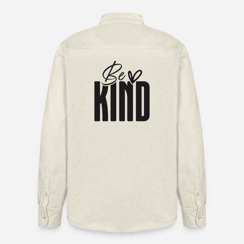 Be Kind Bold Script Overlay - Relaxed Fit Unisex Organic Hemd von Stanley/Stella - Natur