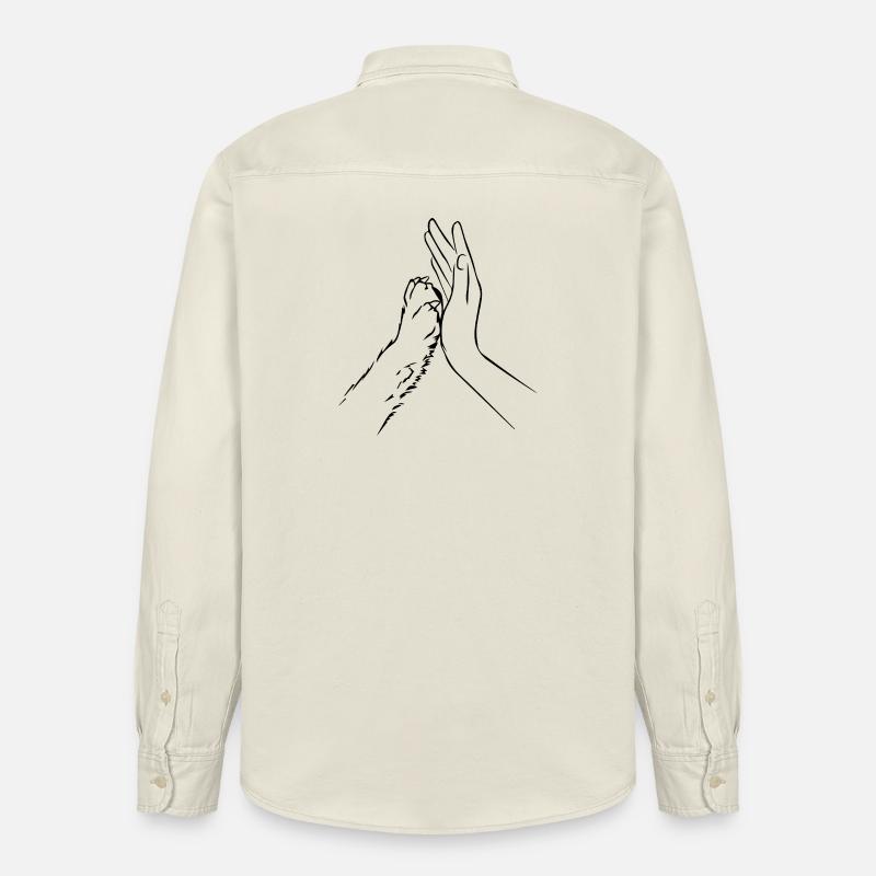 Équipe Patte et Main-Chien - Chemise unisexe coupe décontractée bio Stanley/Stella - écru doux