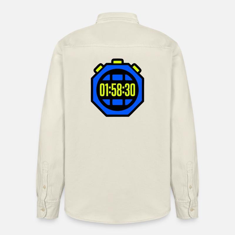 Chronomètre Meilleur Temps Semi-marathon - Chemise unisexe coupe décontractée bio Stanley/Stella - écru doux