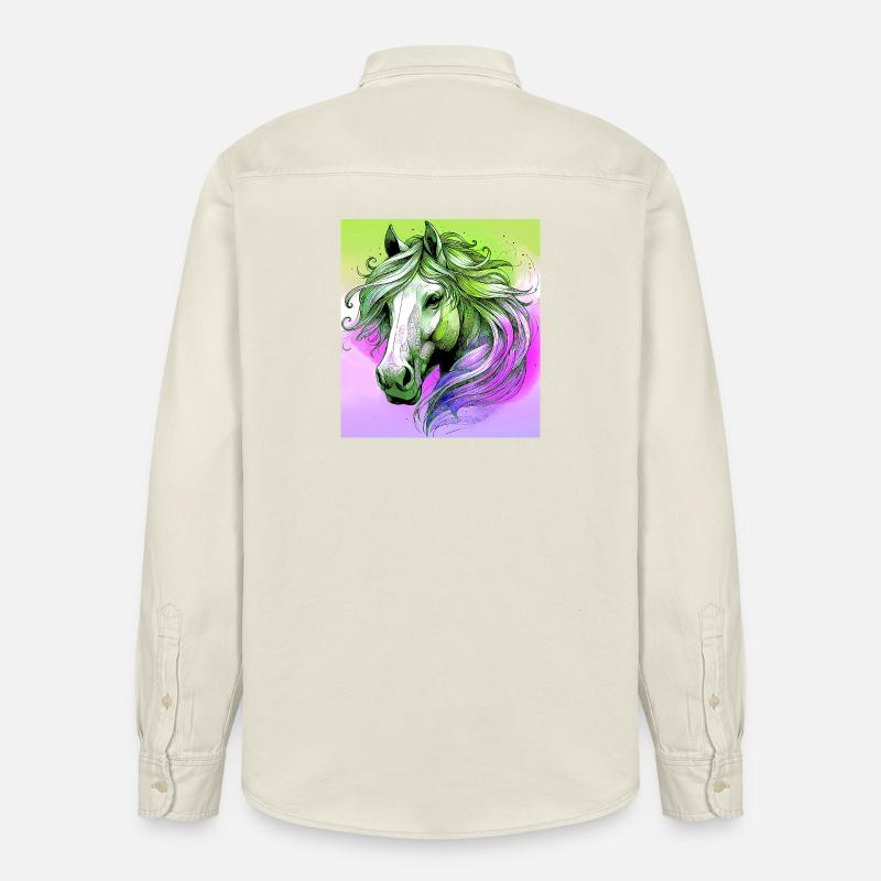 Pferd - Relaxed Fit Unisex Organic Hemd von Stanley/Stella - Natur