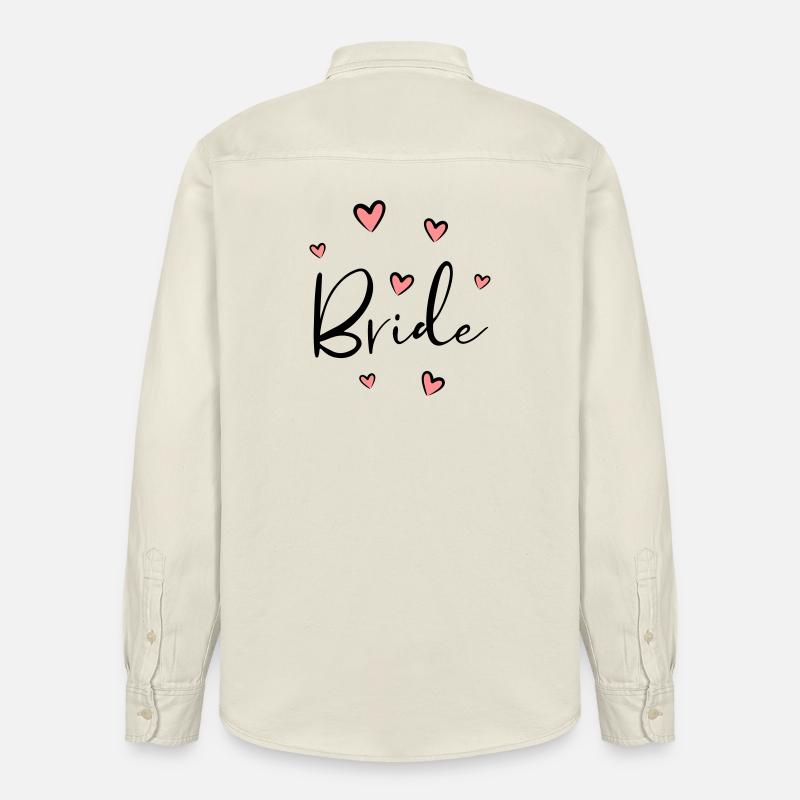 Bride Herz Junggesellinnenabschied Geschenk - Relaxed Fit Unisex Organic Hemd von Stanley/Stella - Natur