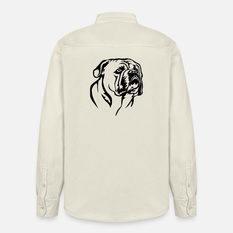 Tête de bouledogue continental - Chemise unisexe coupe décontractée bio Stanley/Stella - écru doux