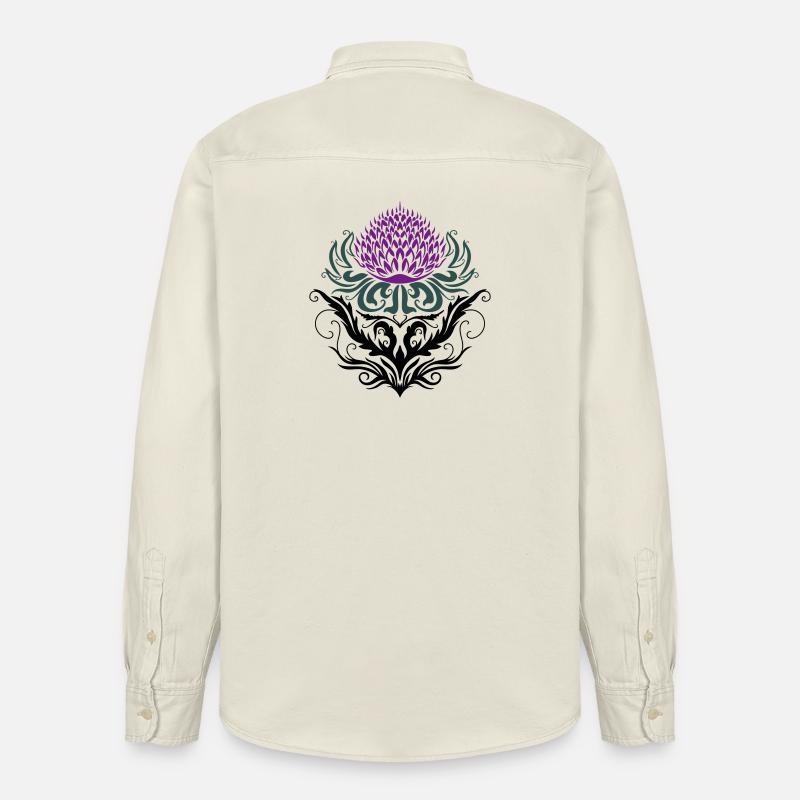 Chardon pourpre Chardon - Chemise unisexe coupe décontractée bio Stanley/Stella - écru doux