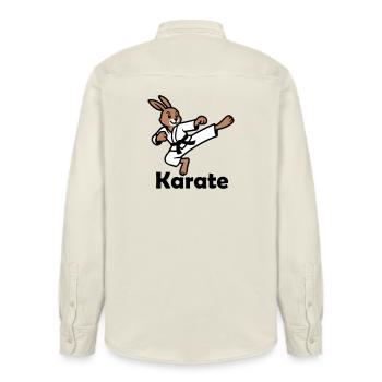 Karate Rabbit - Relaxed Fit Unisex Organic Shirt by Stanley/Stella - soft Ecru - Back - AI Model Male 178 light (178cm)